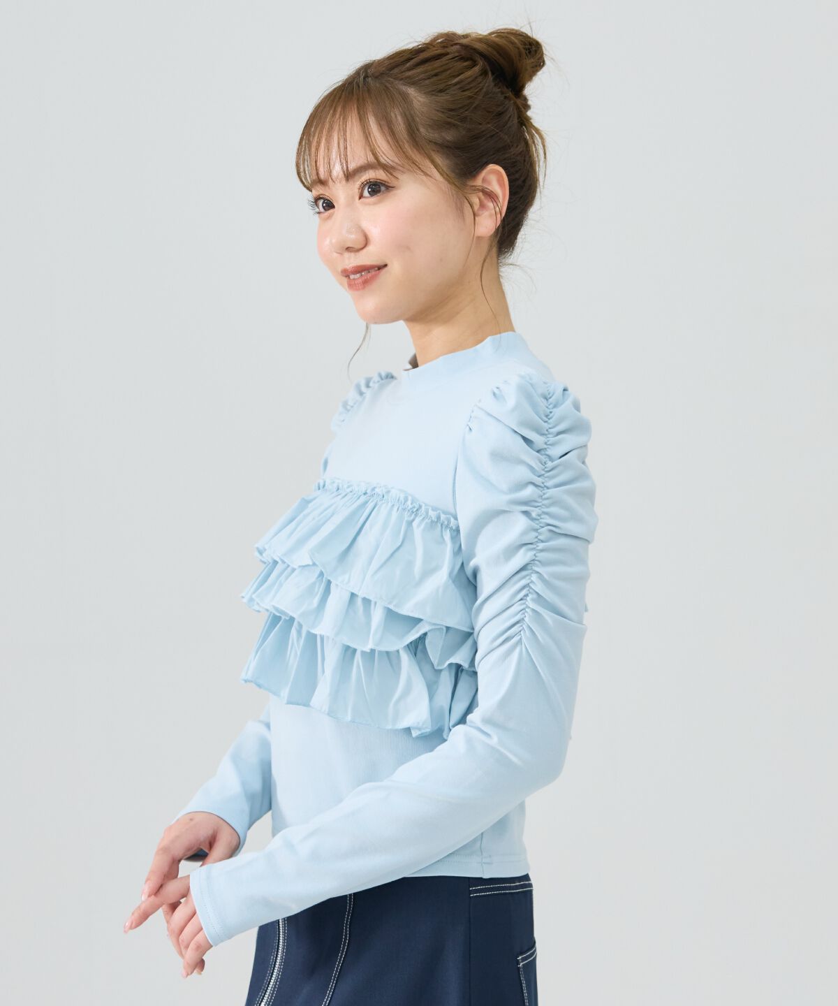 REDYAZEL「異素材フリルトップス」|Tシャツ・カットソー|