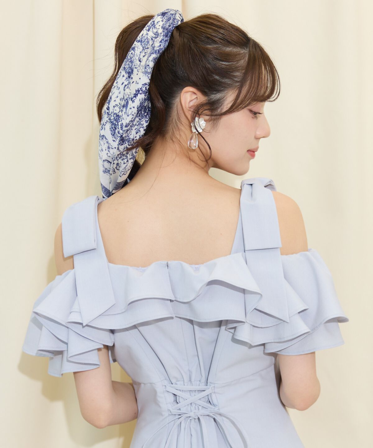 WILLSELECTION「ショルダーリボンラッフルワンピース」|ワンピース|