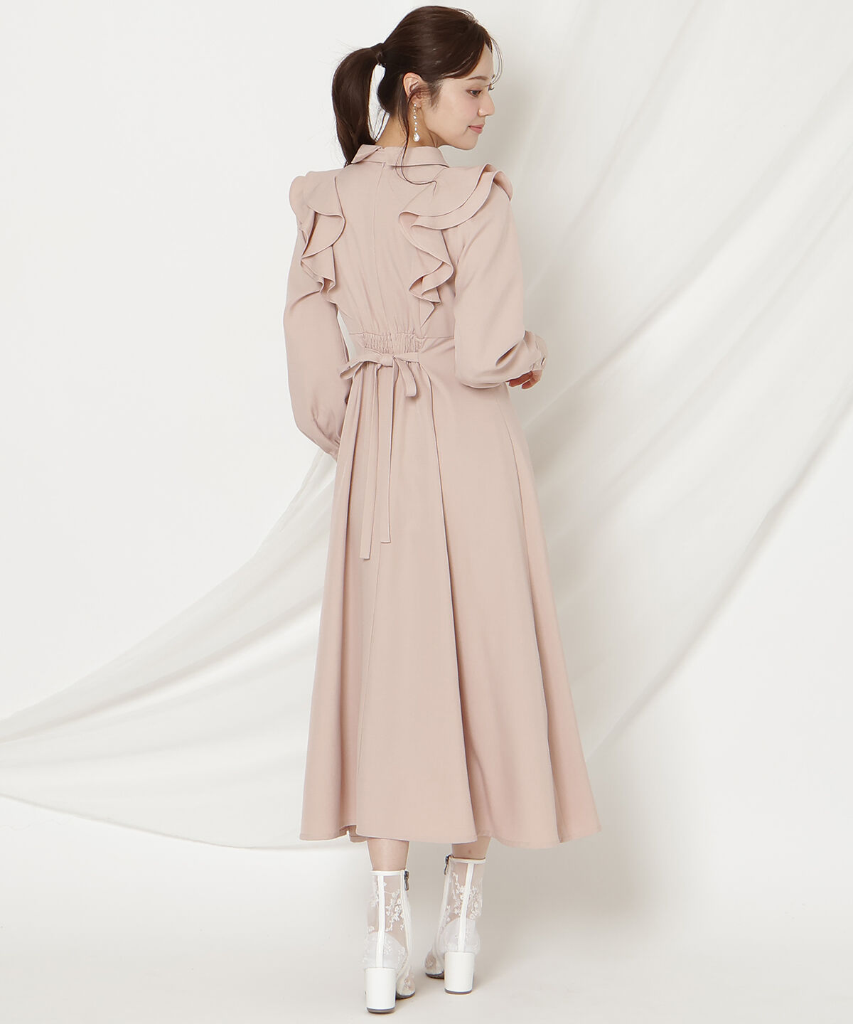 WILLSELECTION「ラッフルリボンタイフレアワンピース」|ワンピース|