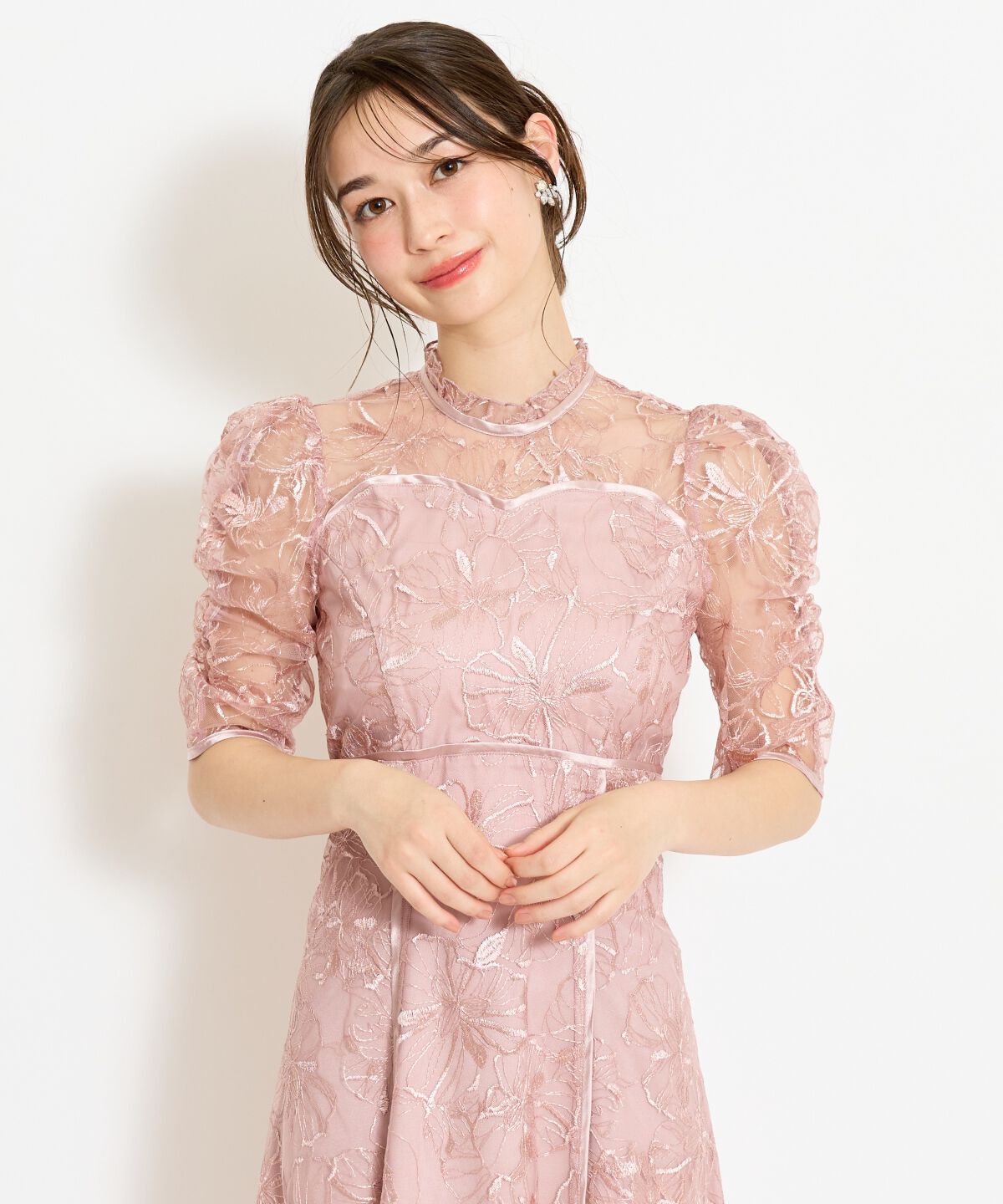 WILLSELECTION「パイピングライン刺繍ワンピース」|ドレス|