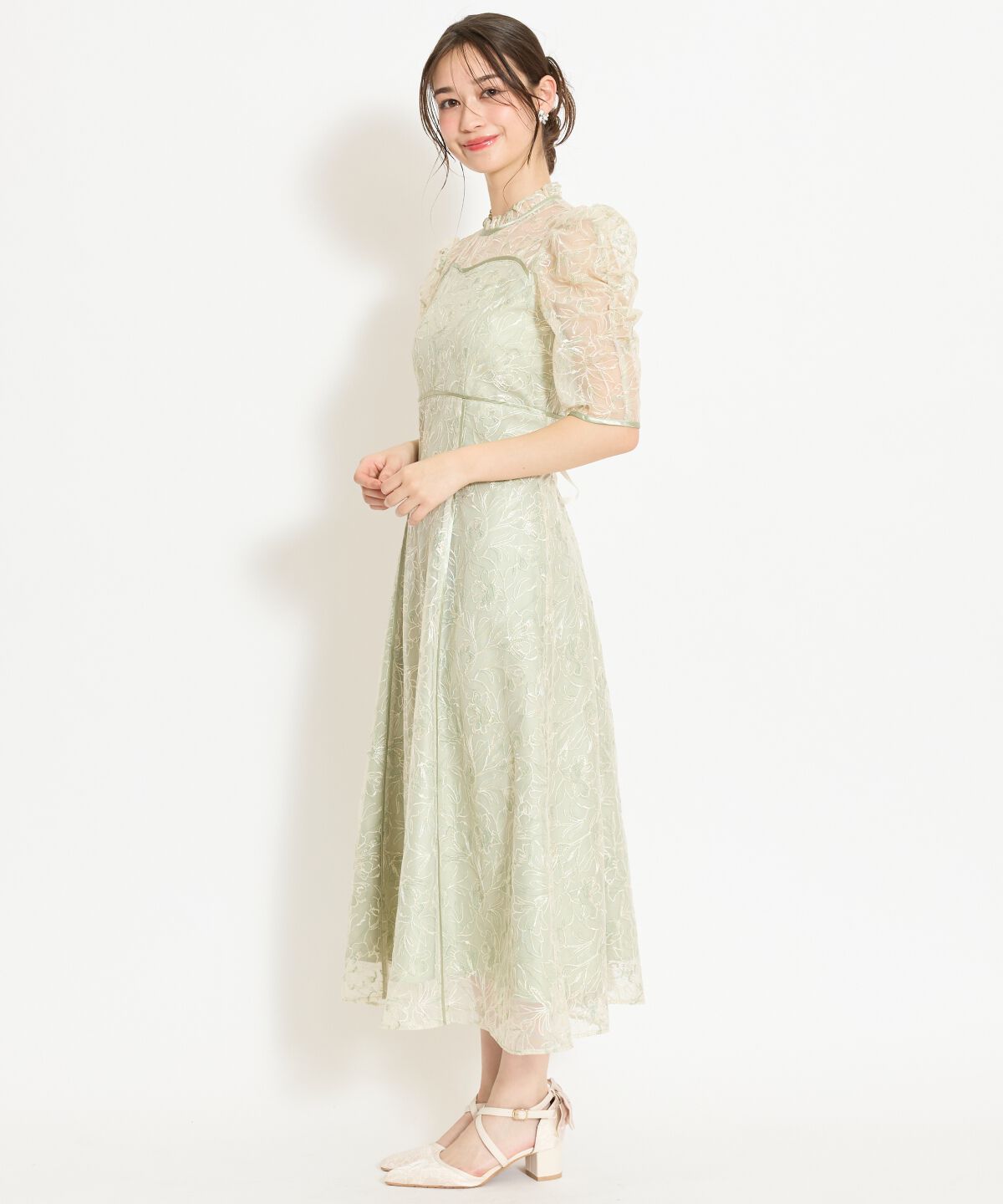 WILLSELECTION「パイピングライン刺繍ワンピース」|ドレス|