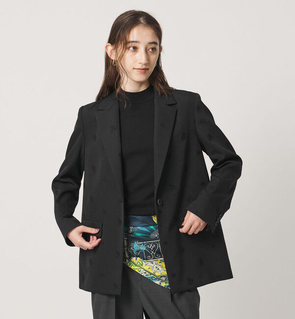 UNITED ARROWS「フラワー ジャガード バックフレア ジャケット」|テーラードジャケット|