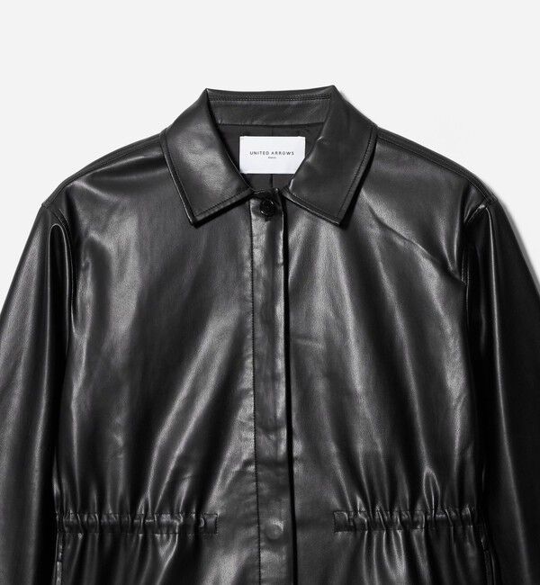 UNITED ARROWS「レザーライク シャツ ジャケット」|テーラードジャケット|