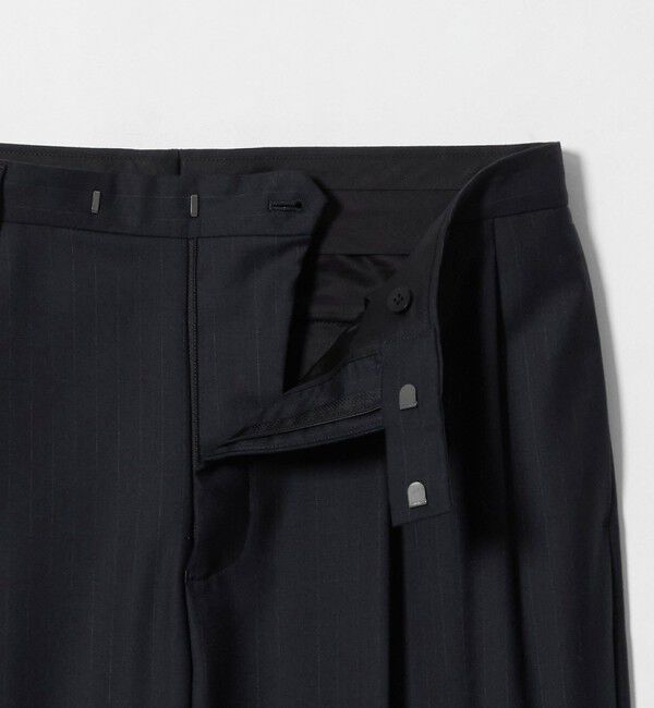 UNITED ARROWS「＜District＞ウール ストライプ 2プリーツ バレル ワイドパンツ」|チノ|