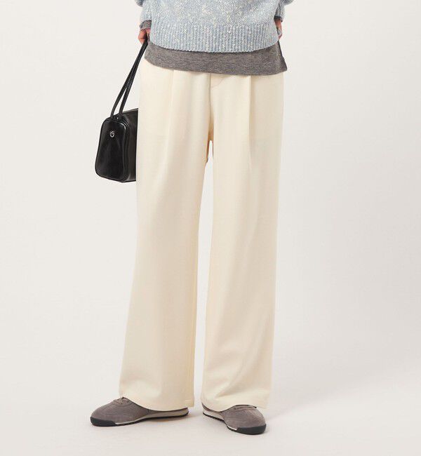 UNITED ARROWS green label relaxing「［size SHORT/TALLあり］オルマイ ウラキモウ ワイド パンツ ストレッチ 帯電防止」|その他|OFF WHITE