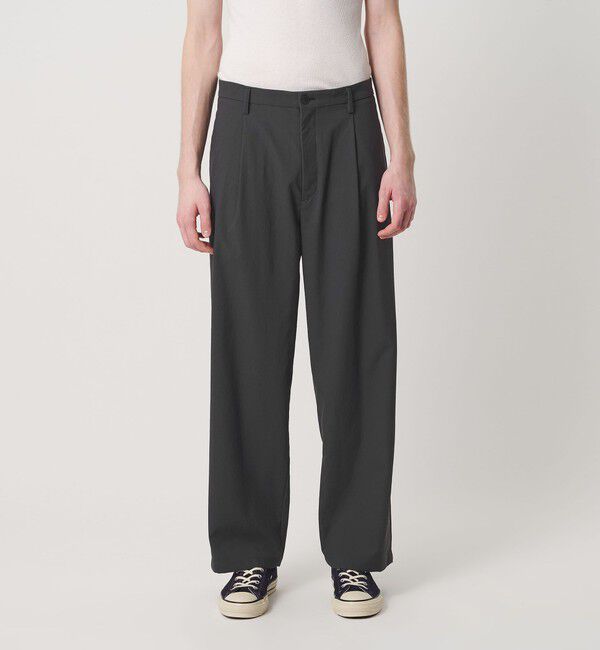 BEAUTY&YOUTH UNITED ARROWS「カルゼ ナイロン 1プリーツ テーパード パンツ NO.10」|チノ|