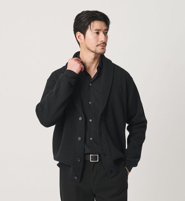 BEAUTY&YOUTH UNITED ARROWS「【WEB限定 WARDROBE SMART】ウォッシャブル ショールカラー カーディガン」|カーディガン|BLACK