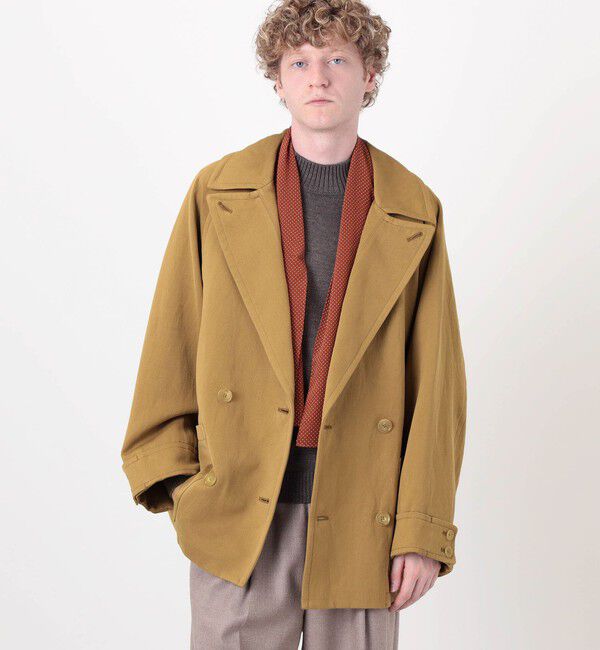 TOMORROWLAND MENS「コットンラミー ニドムバイオサテン ダブルブレストショートコート」|ダッフルコート|