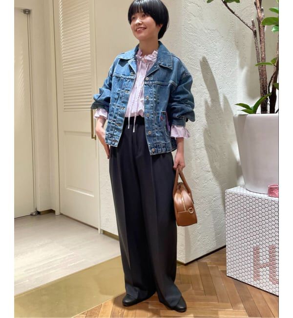 SLOBE IENA「《一部WEB・店舗限定カラーあり》タイプライターフリルカラーブラウス」|シャツ・ブラウス|