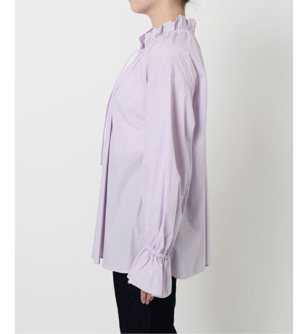 SLOBE IENA「《一部WEB・店舗限定カラーあり》タイプライターフリルカラーブラウス」|シャツ・ブラウス|