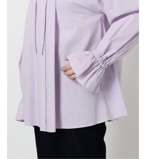 SLOBE IENA「《一部WEB・店舗限定カラーあり》タイプライターフリルカラーブラウス」|シャツ・ブラウス|
