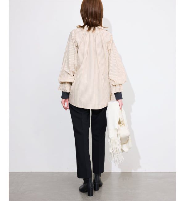 SLOBE IENA「《一部WEB・店舗限定カラーあり》タイプライターフリルカラーブラウス」|シャツ・ブラウス|
