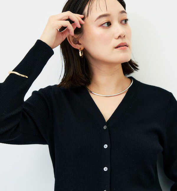NOLLEY'S「《手洗い可能》《アンサンブル対応》16GマレーリブVネックカーディガン」|カーディガン|