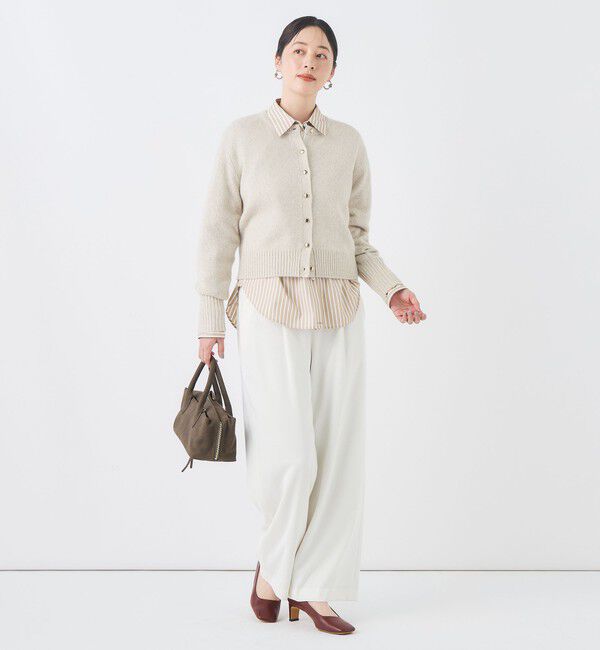 NOLLEY'S「【BECシリーズ】《手洗い可能》へアリーラメクルーネックカーディガン」|カーディガン|