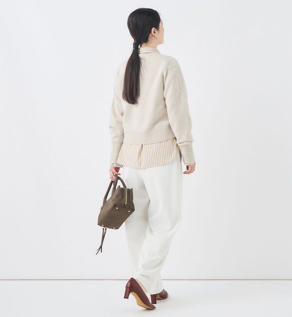 NOLLEY'S「【BECシリーズ】《手洗い可能》へアリーラメクルーネックカーディガン」|カーディガン|