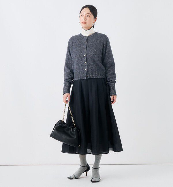 NOLLEY'S「【BECシリーズ】《手洗い可能》へアリーラメクルーネックカーディガン」|カーディガン|