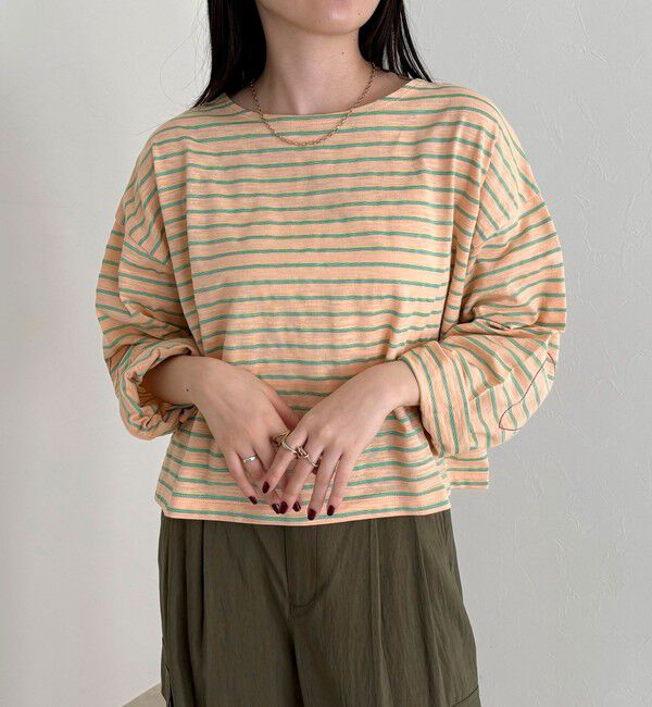 fredy emue「【人気商品の新型】ボーダーハートステッチルーズロンTシャツ」|Tシャツ・カットソー|