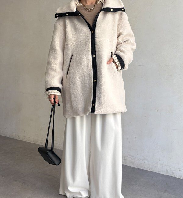 「【WEB限定】ボアミドル丈コート」|その他|