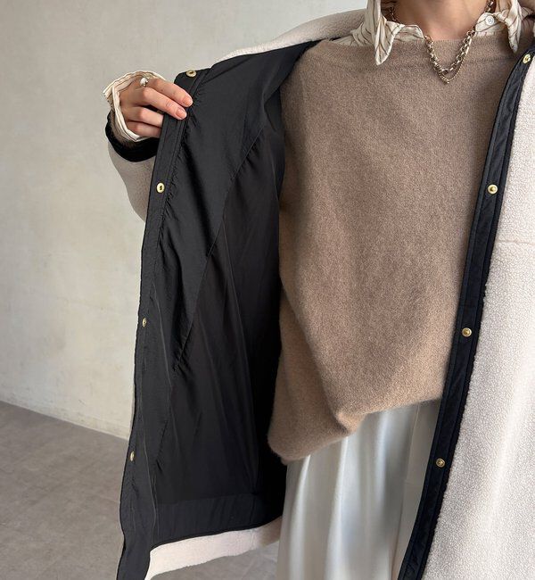  「【WEB限定】ボアミドル丈コート」|その他|