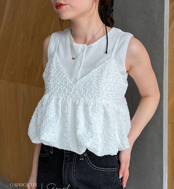  「【LE'MAGE&times;gemeilコラボ】バブルバルーンキャミ」|シャツ・ブラウス|