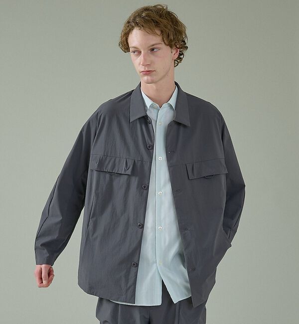 ABAHOUSE「【CORDURA】TUCK＆DARTS コーデュラナイロン シャツブルゾン /」|ブルゾン・スタジャン|チャコールグレー