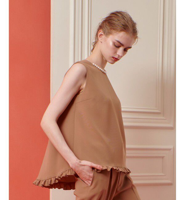 LOULOU WILLOUGHBY「【LOULOU WILLOUGHBY】パールネックレス付きフリルブラウス」|シャツ・ブラウス|