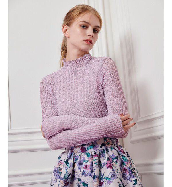 LOULOU WILLOUGHBY「【LOULOU WILLOUGHBY】ティアードラッセルプルオーバー」|Tシャツ・カットソー|ピンク