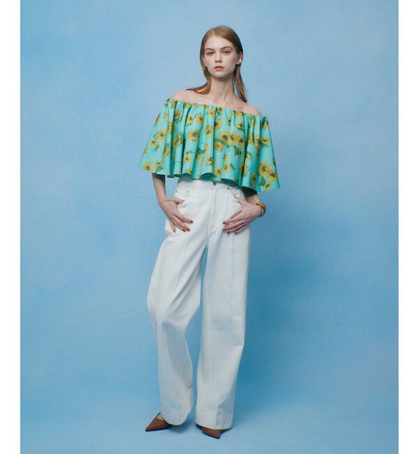 LOULOU WILLOUGHBY「【LOULOU WILLOUGHBY】ハイウエストワイドデニムパンツ」|デニム|