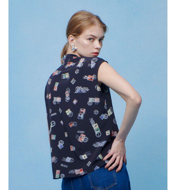 LOULOU WILLOUGHBY「WEB 一部店舗限定【LOULOU WILLOUGHBY】レタープリントリボンブラウス」|シャツ・ブラウス|