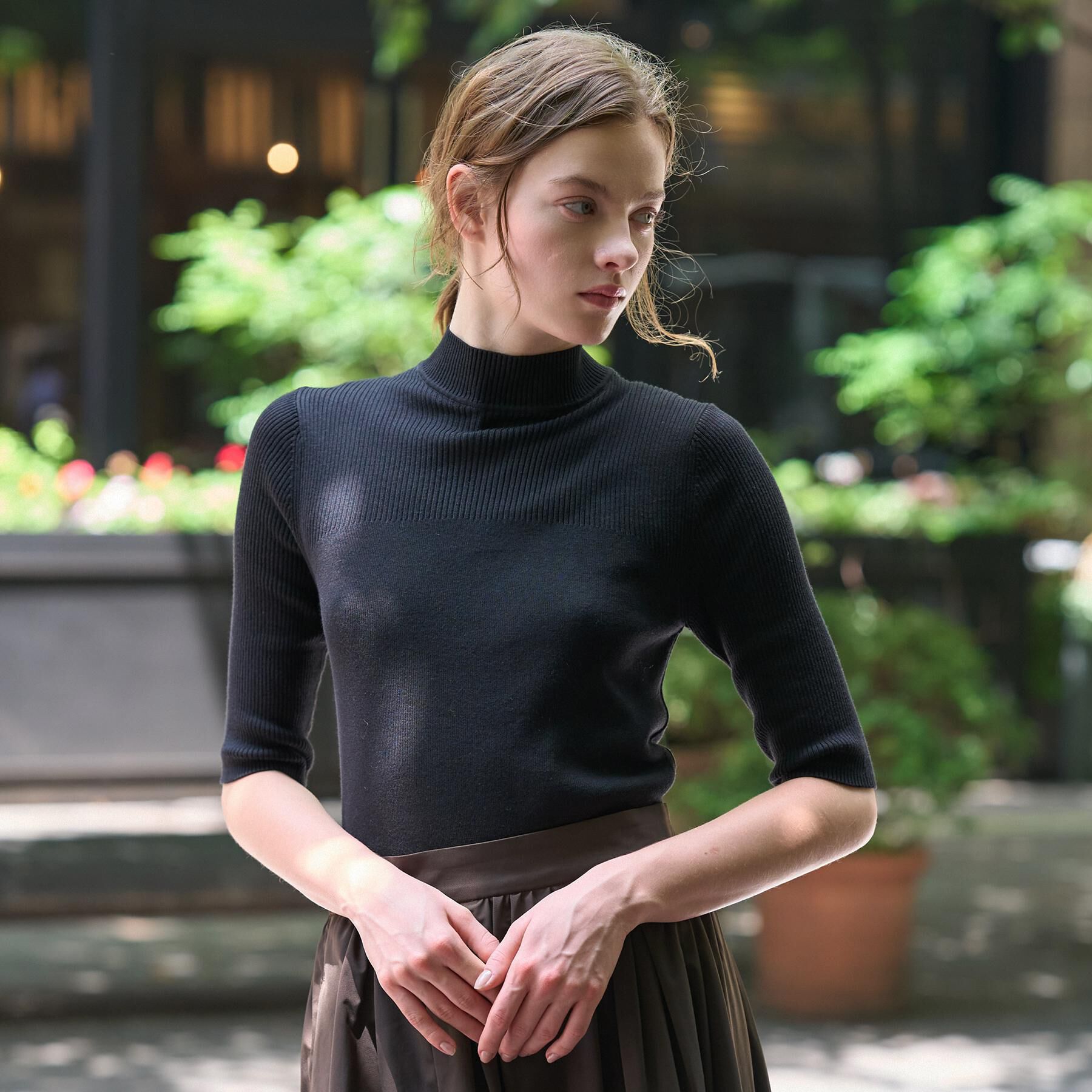 DRESSTERIOR「【接触冷感】クールタッチ ハーフスリーブニット」|ニット・セーター|