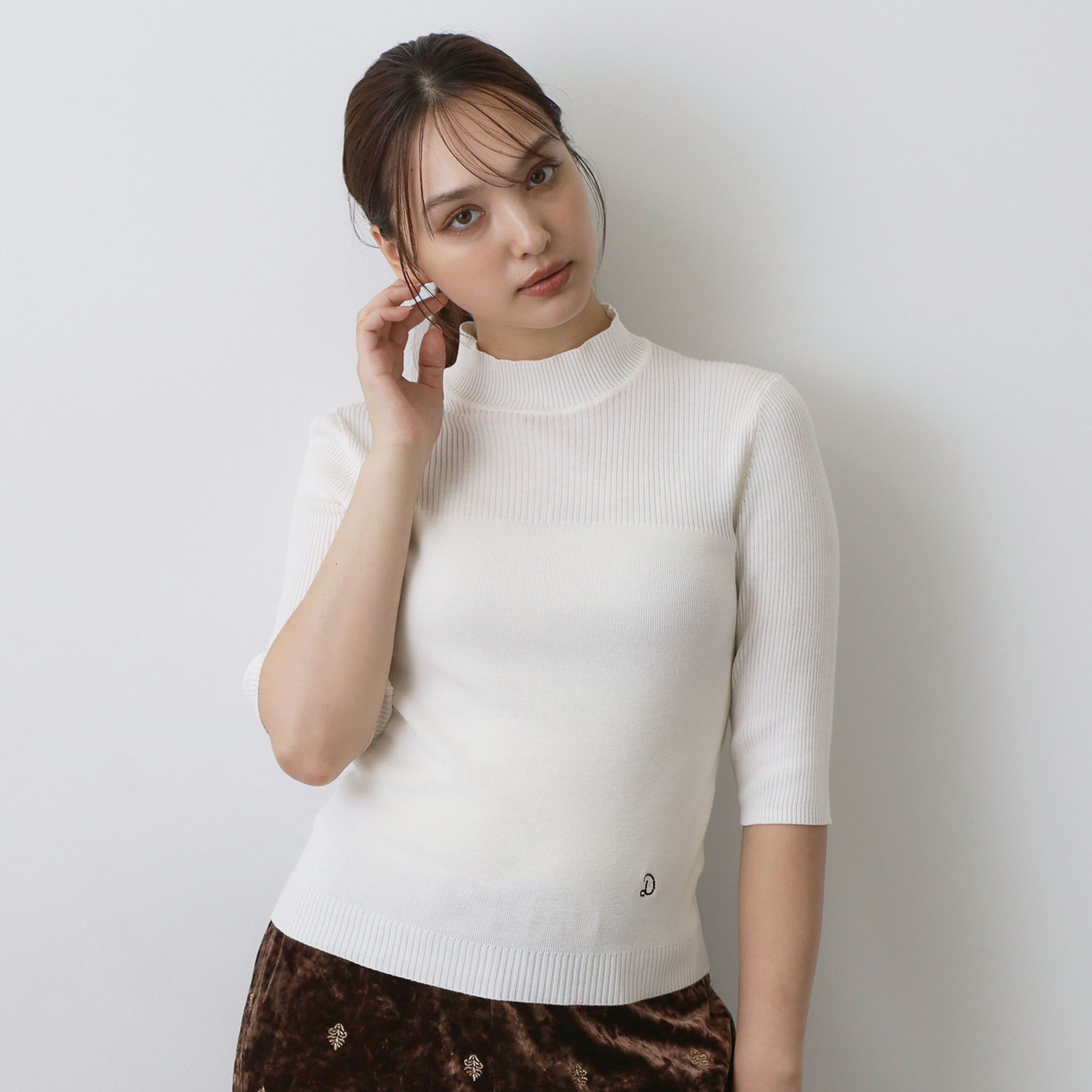 DRESSTERIOR「【接触冷感】クールタッチ ハーフスリーブニット」|ニット・セーター|