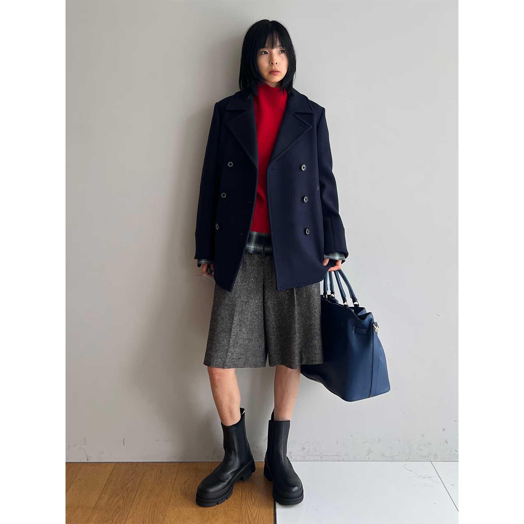 DRESSTERIOR「Super140 AラインPコート」|ピーコート|
