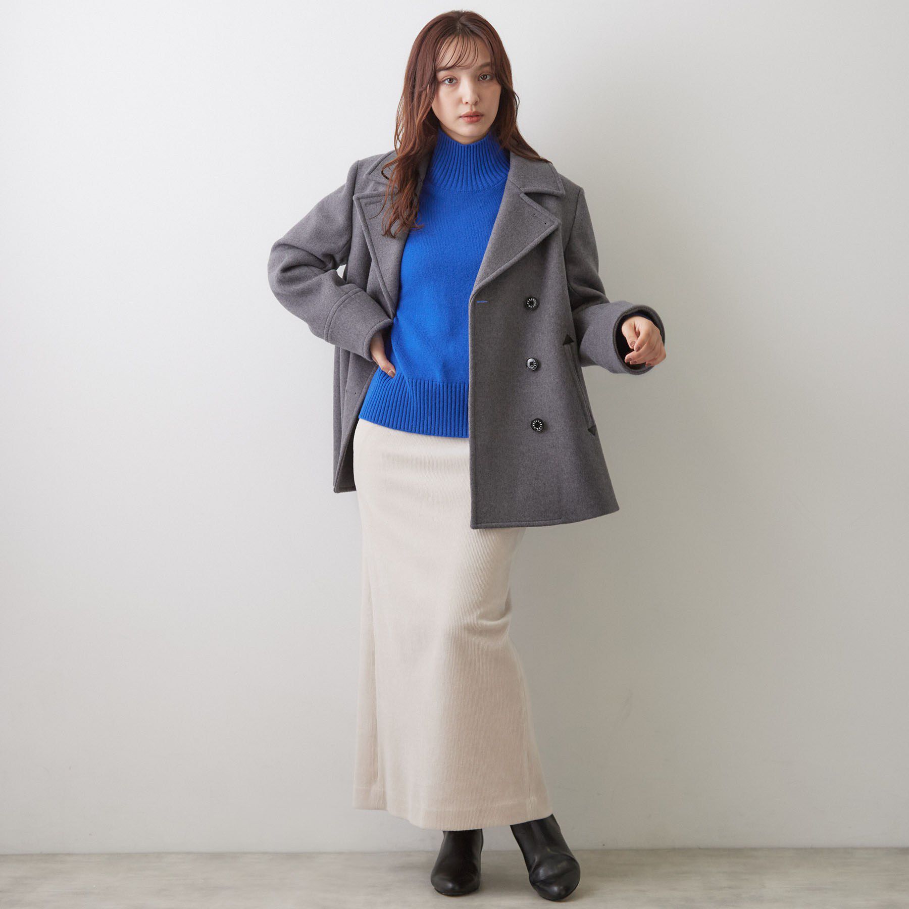 DRESSTERIOR「Super140 AラインPコート」|ピーコート|