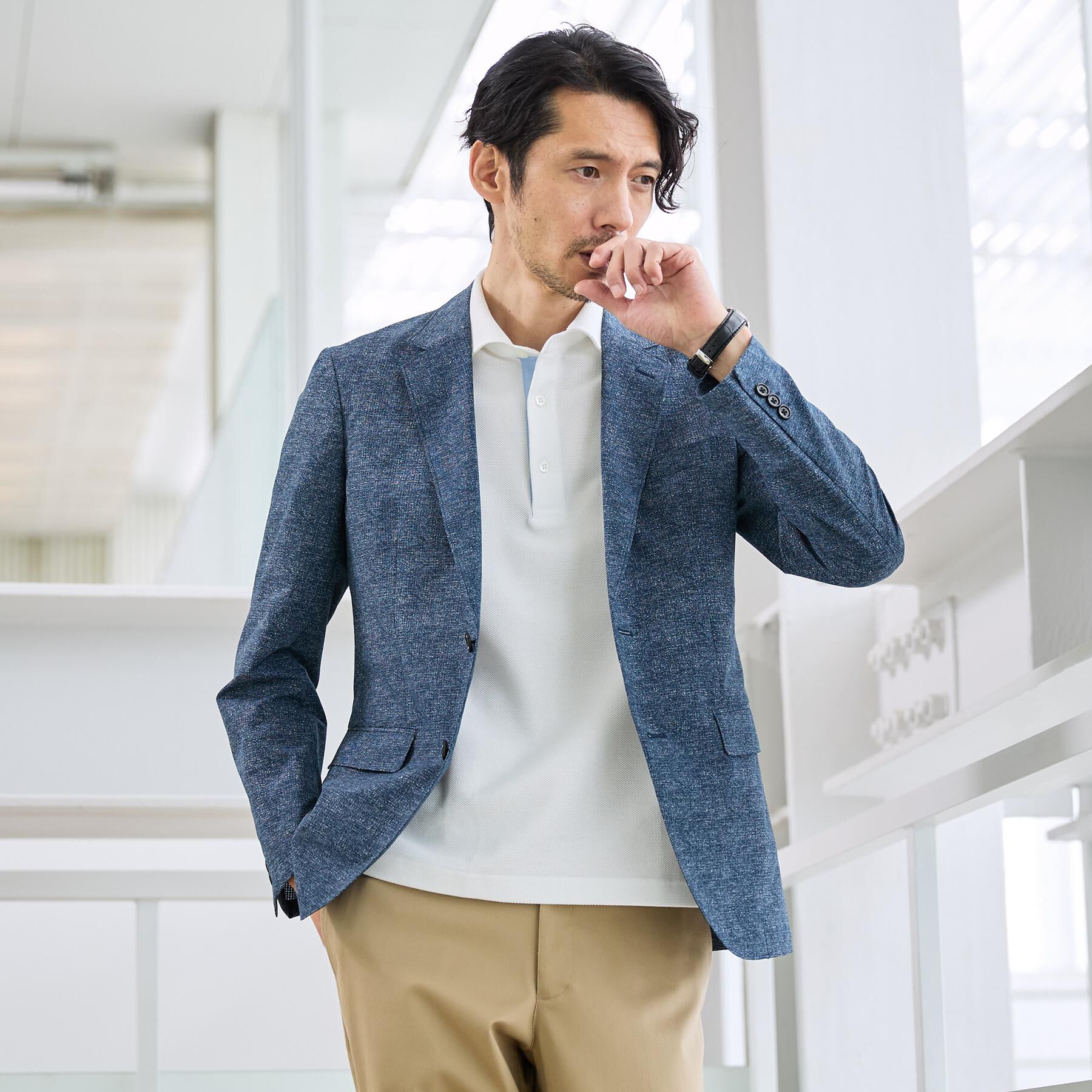 TAKEO KIKUCHI「【抗菌防臭】COOL DOTS（R）ドビープリント ジャケット」|テーラードジャケット|