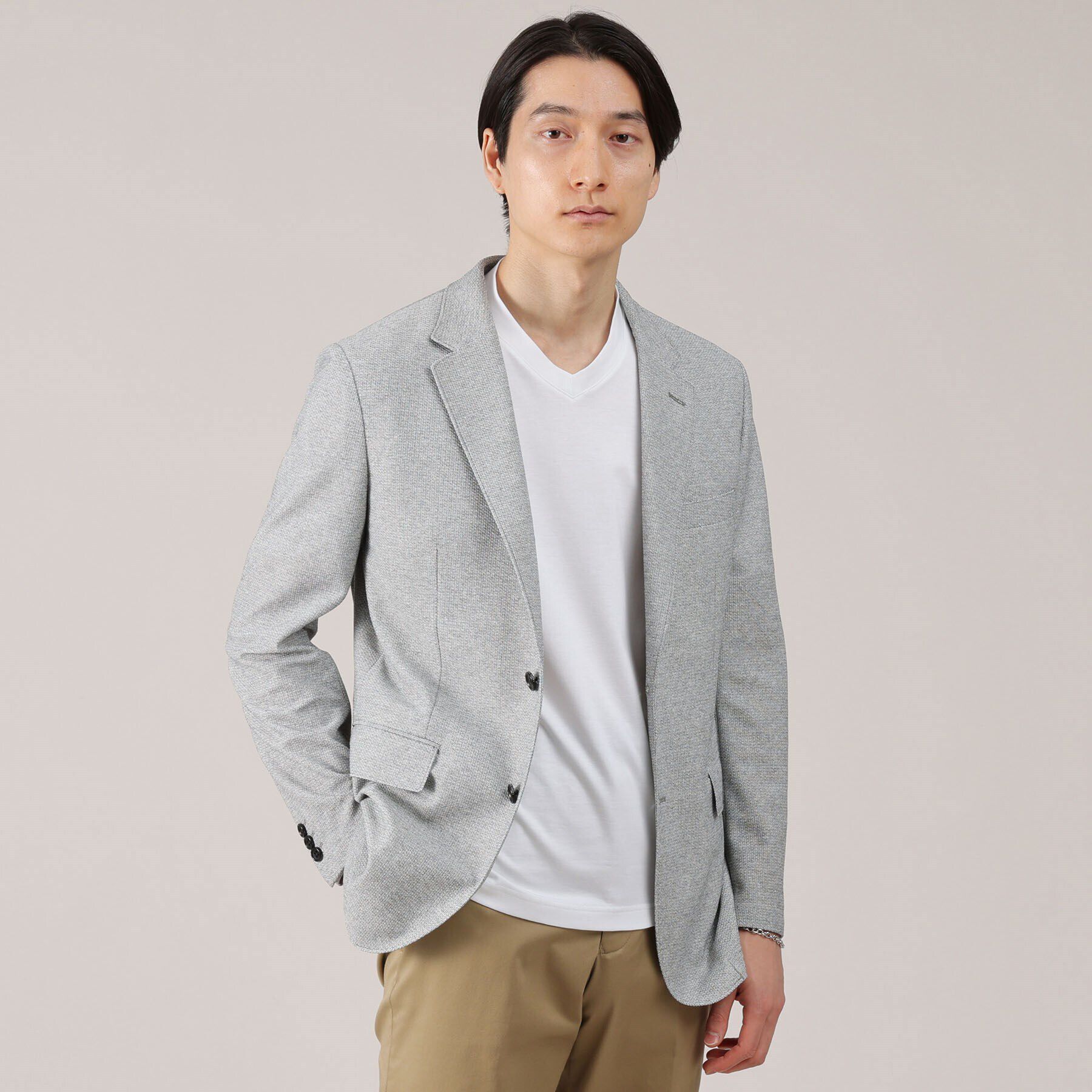TAKEO KIKUCHI「【抗菌防臭】尾州 リネンブレンド ハニカムメッシュ ジャケット」|テーラードジャケット|