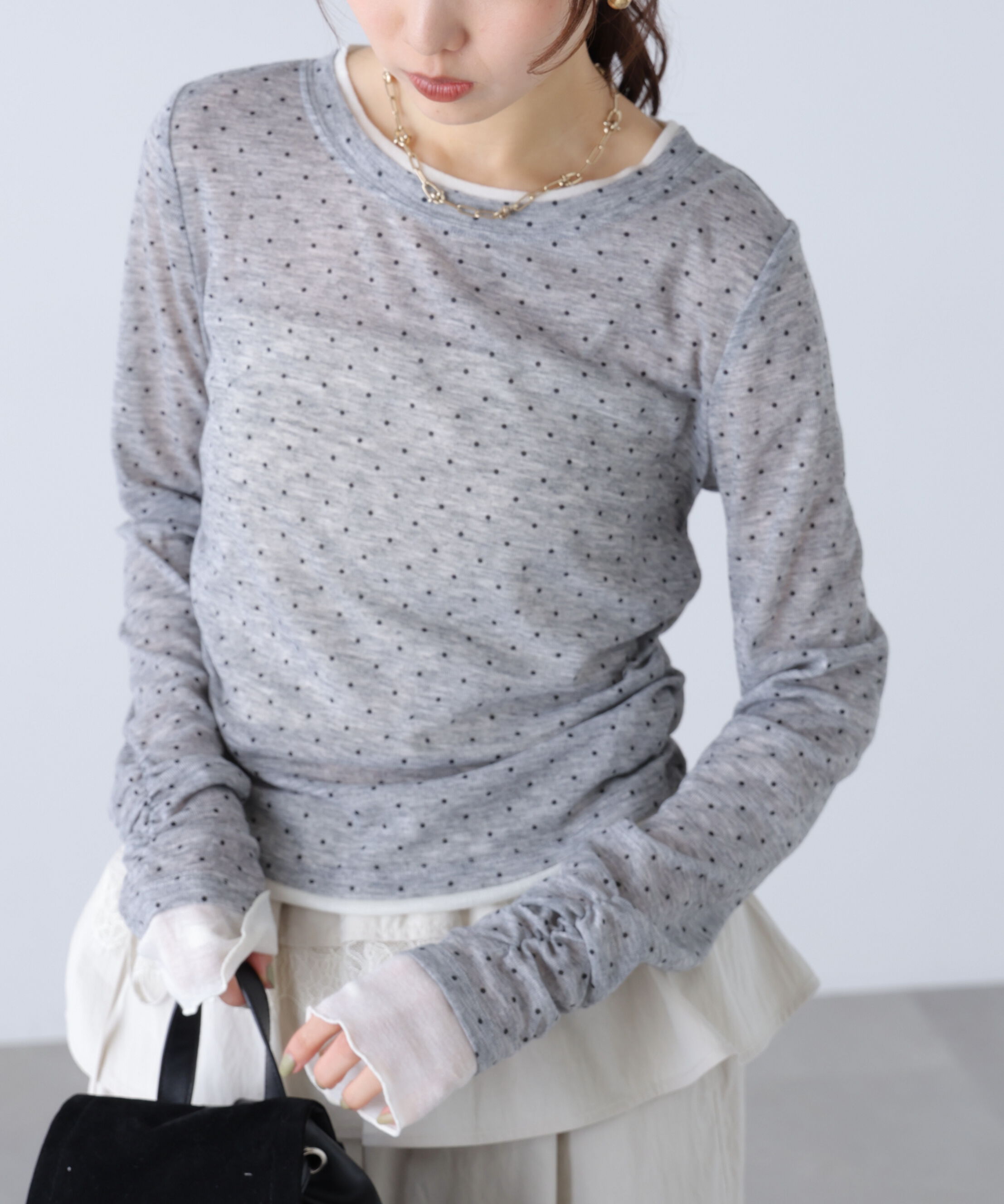  「シアーテレコレイヤード風カットソー」|Tシャツ・カットソー|