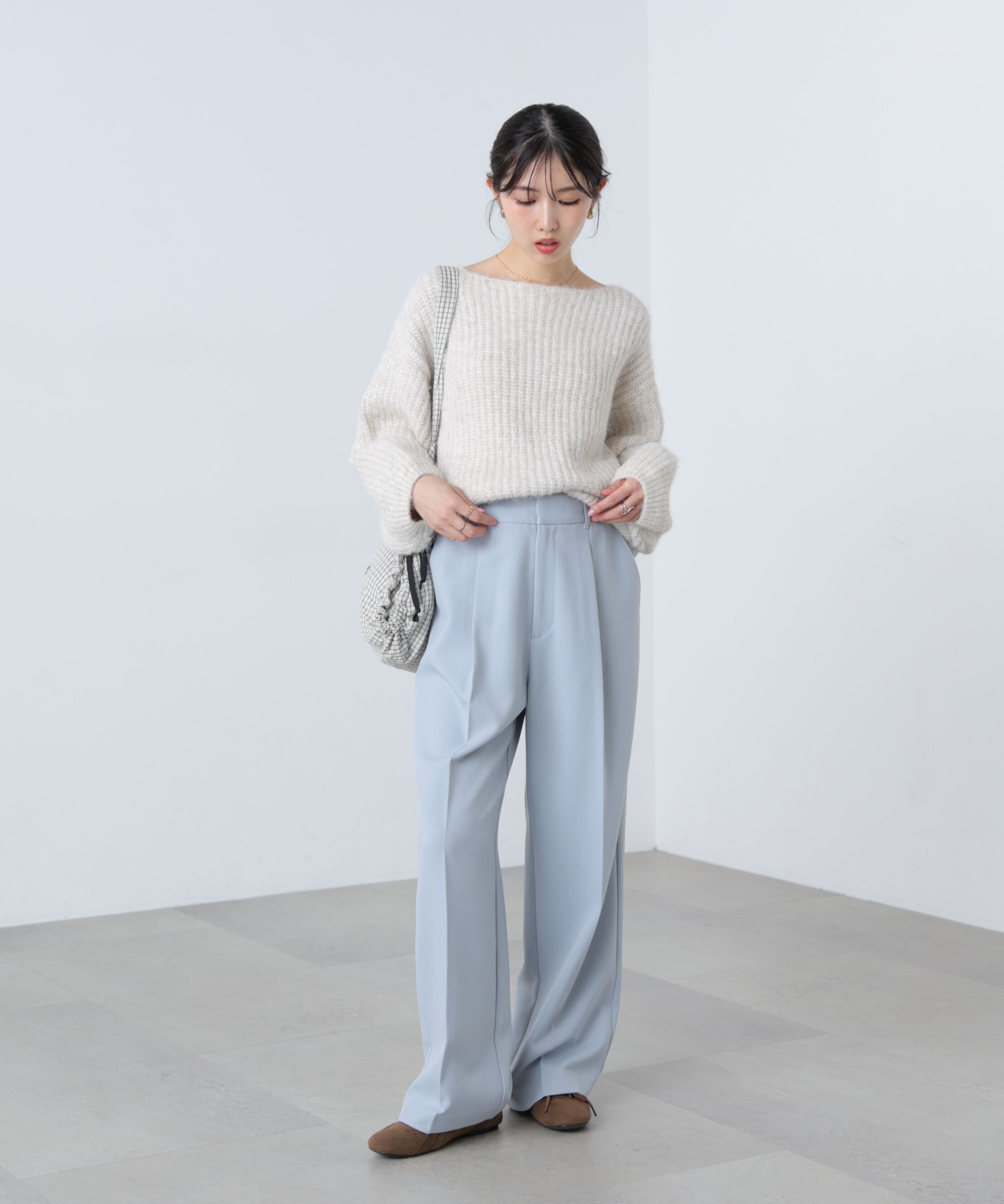  「ｳｰﾙ調ﾜﾝﾀｯｸﾜｲﾄﾞﾊﾟﾝﾂ[切らずに履ける身長別ｻｲｽﾞ/低  」|その他|