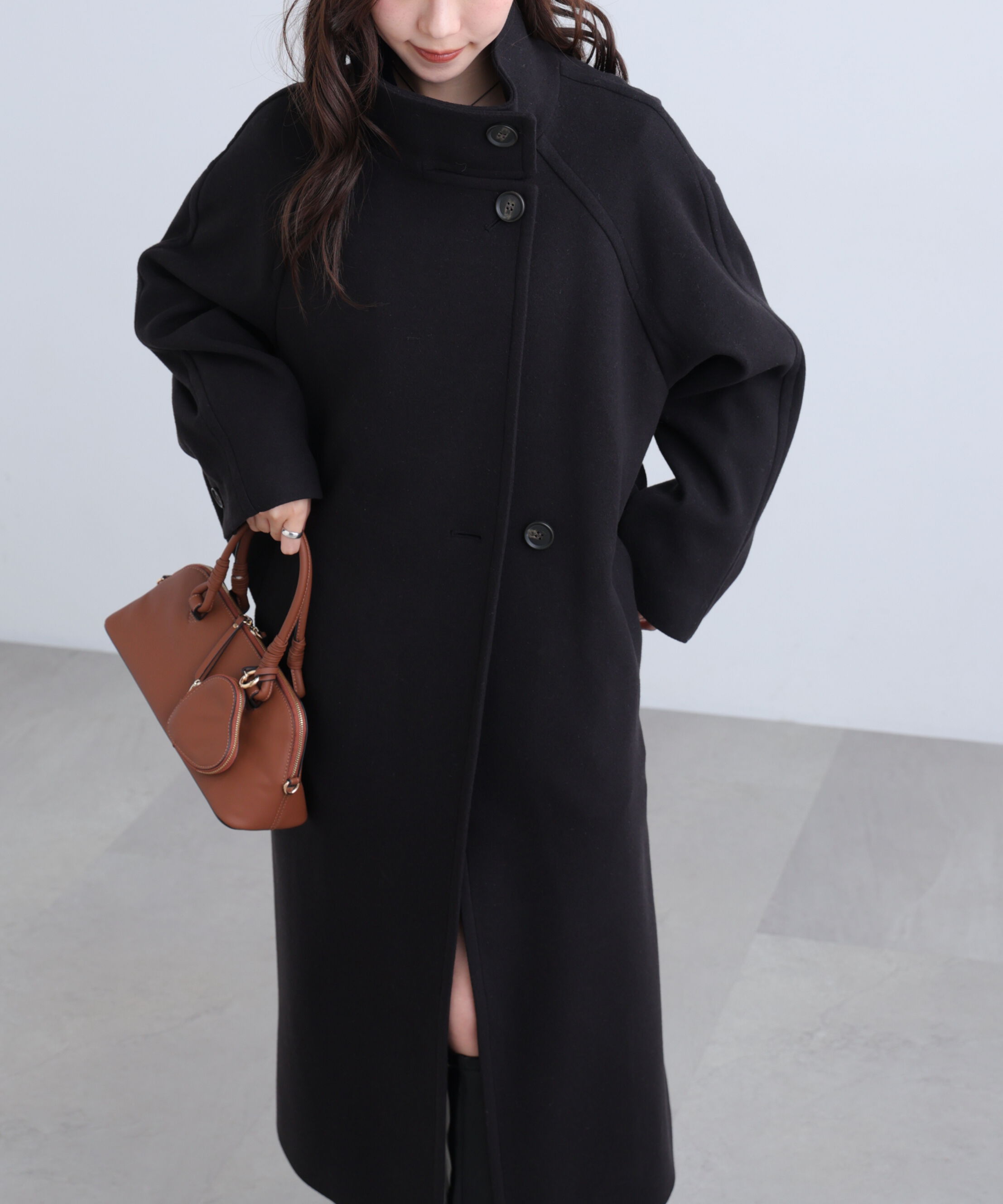  「[低身長サイズ/Sシリーズ]スタンドカラーメルトンロングコート」|その他|