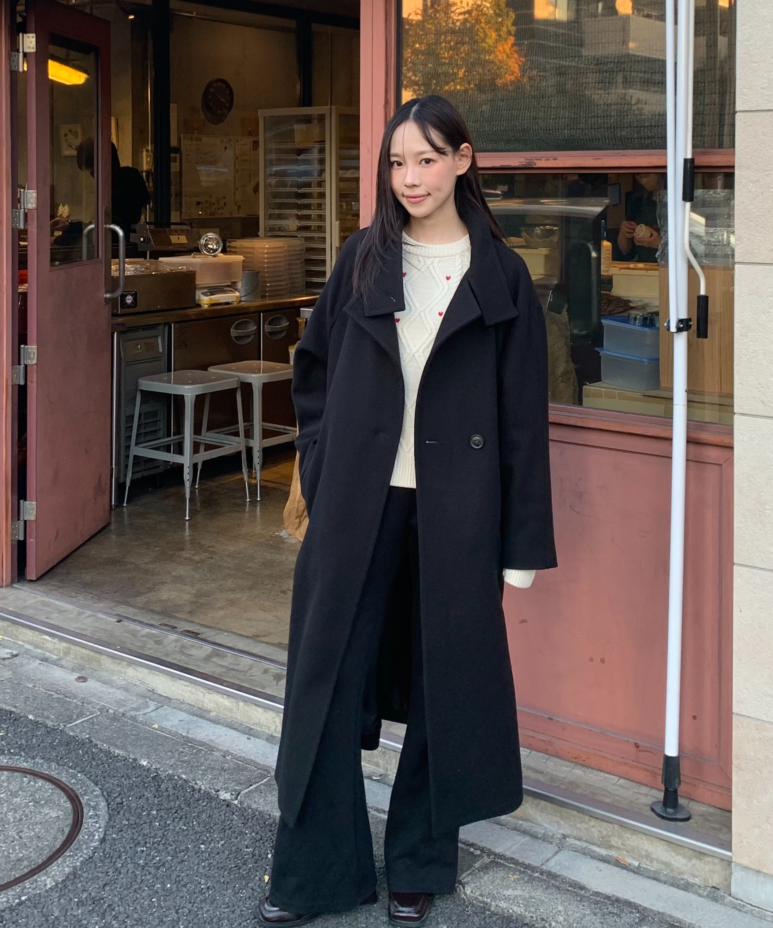  「[低身長サイズ/Sシリーズ]スタンドカラーメルトンロングコート」|その他|