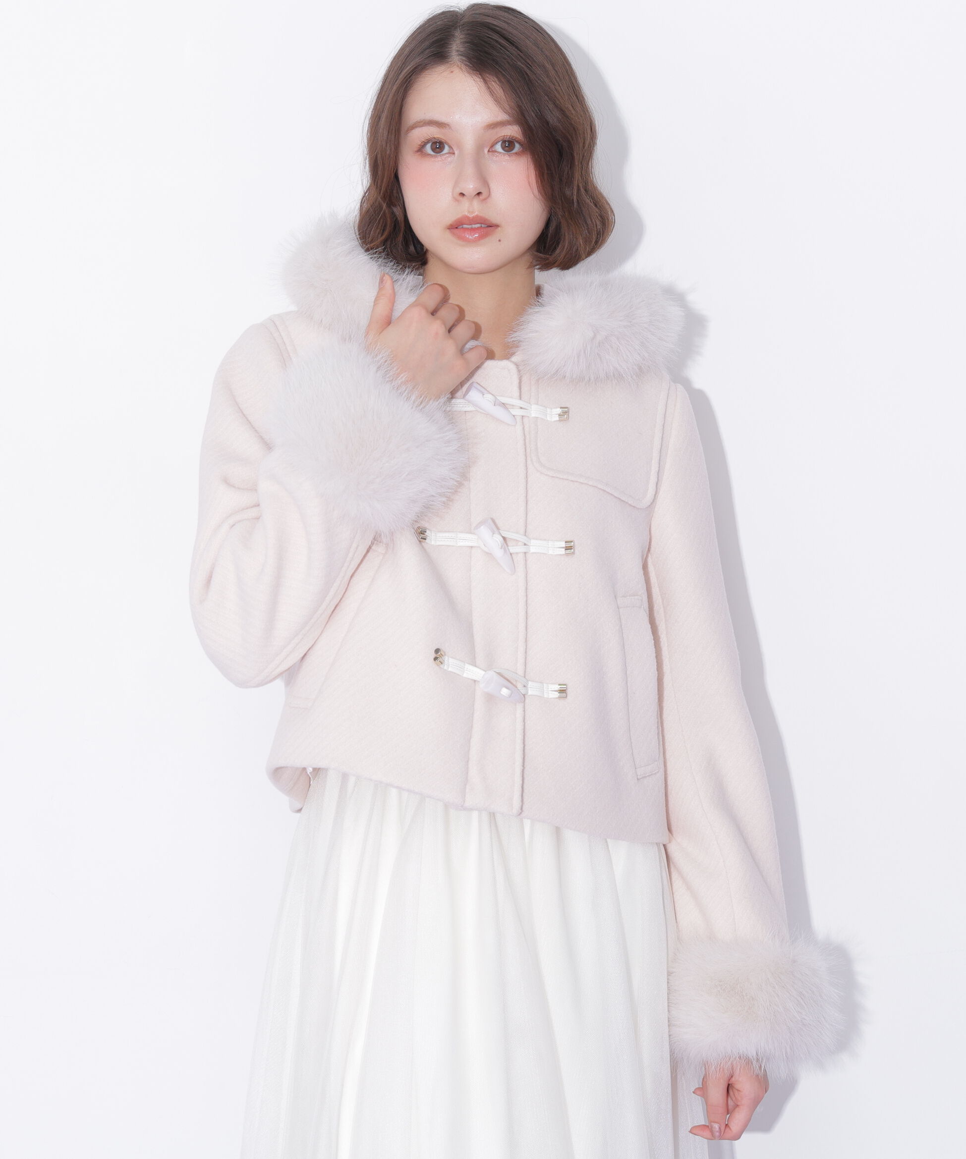  「フェイクファー付きショートダッフルコート 26AW」|その他|