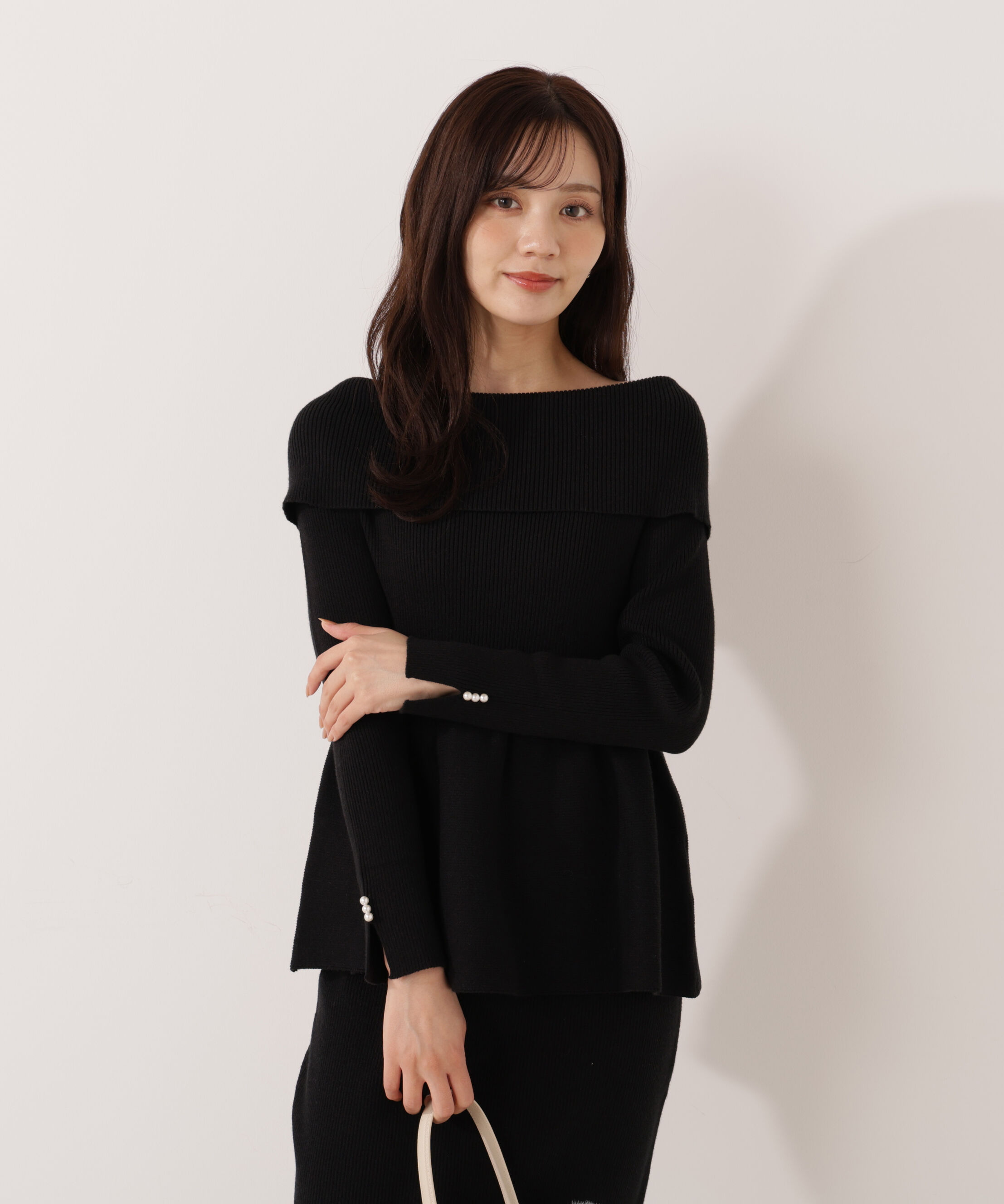 PROPORTION BODY DRESSING「オフショルペプラムニットセット　25AW」|ワンピース|