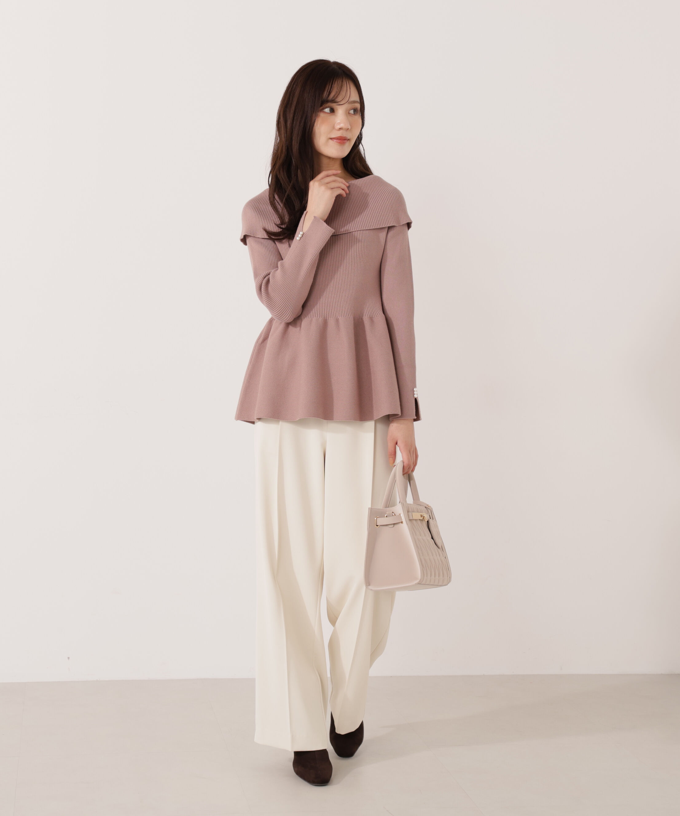 PROPORTION BODY DRESSING「オフショルペプラムニットセット　25AW」|ワンピース|