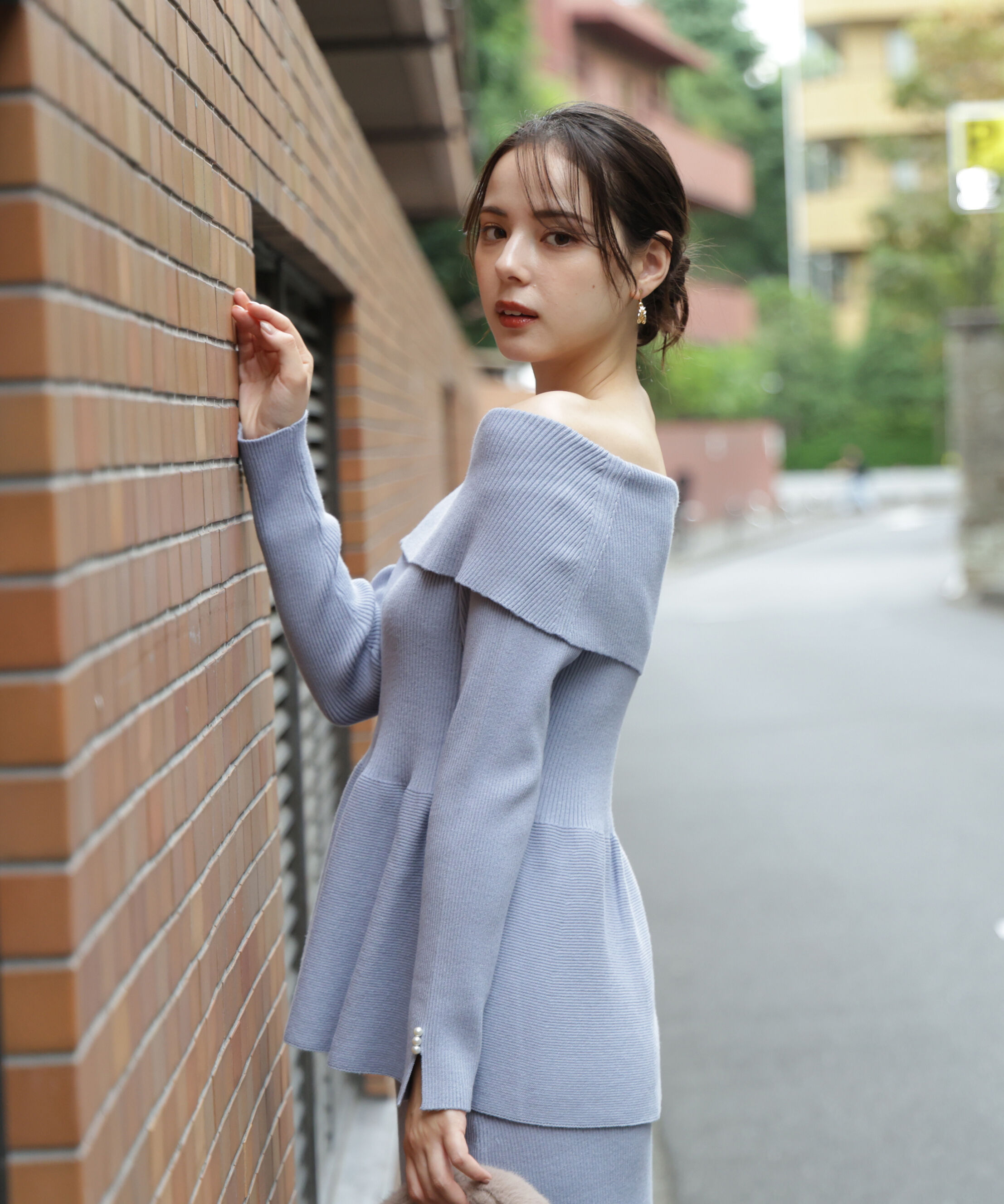 PROPORTION BODY DRESSING「オフショルペプラムニットセット　25AW」|ワンピース|