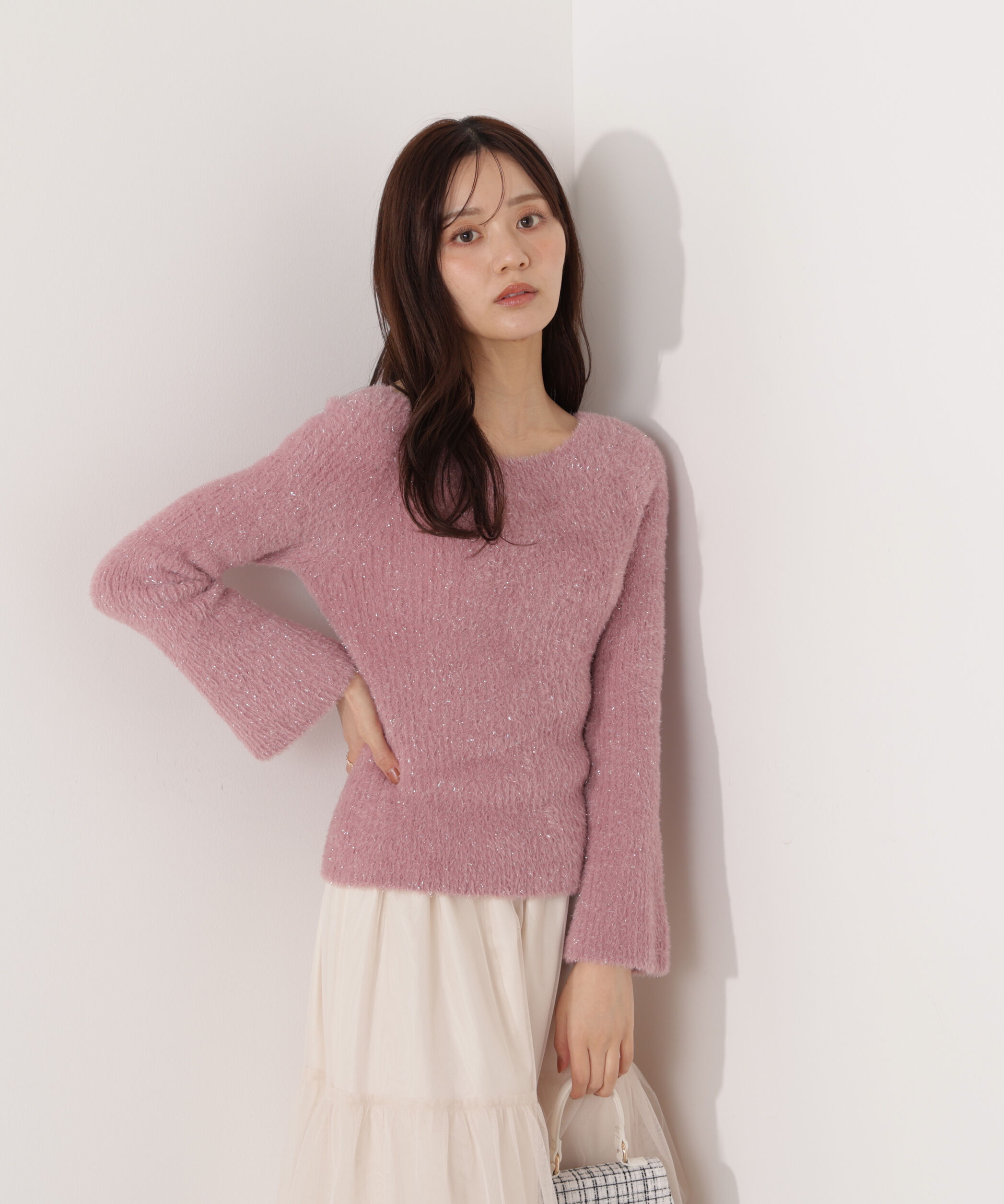 PROPORTION BODY DRESSING「ラメフェザーボートネックニット 26SS」|ニット・セーター|