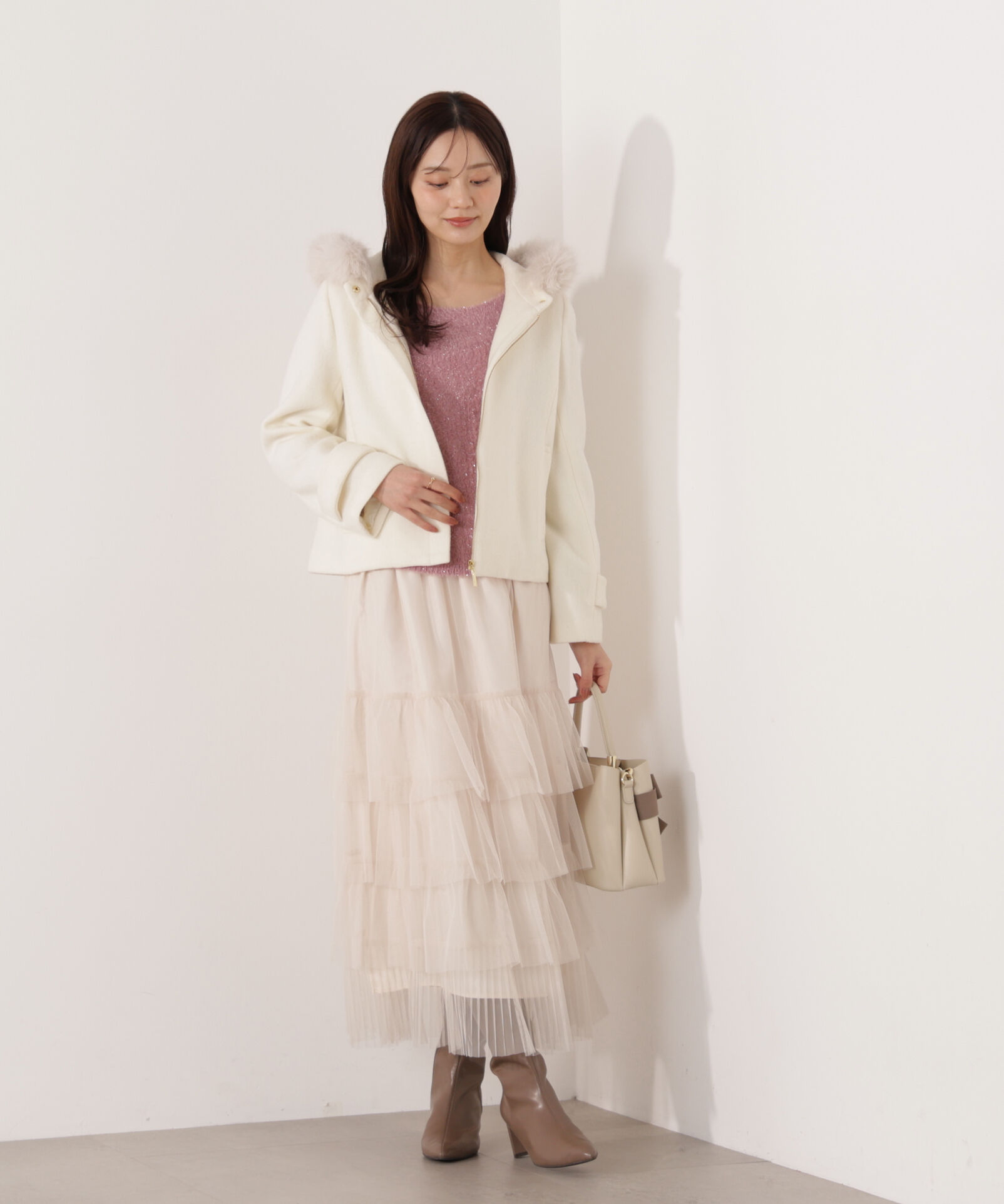 PROPORTION BODY DRESSING「ラメフェザーボートネックニット 26SS」|ニット・セーター|