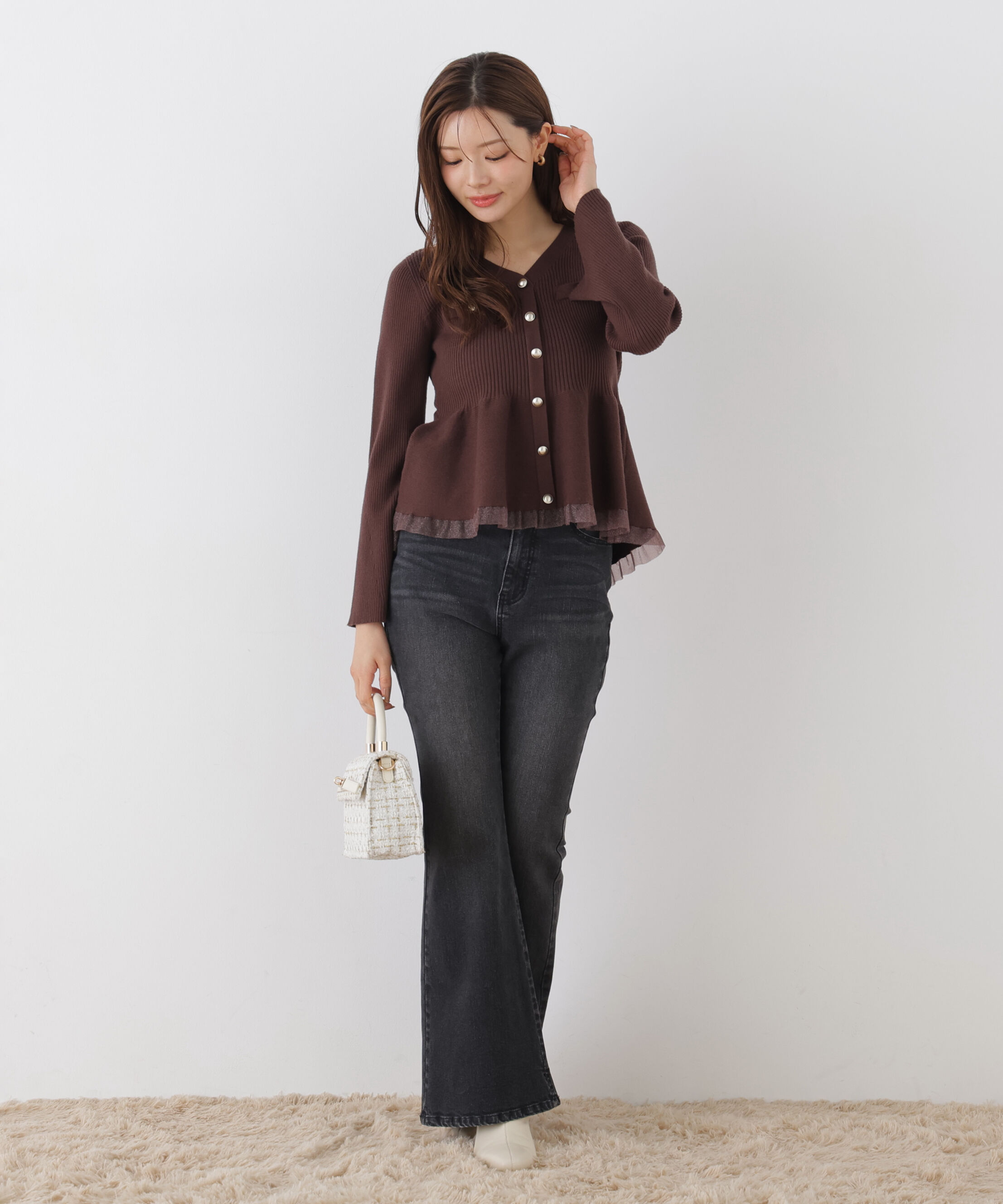  「＜a/mie＞フレアーデニムパンツ 26AW」|その他|