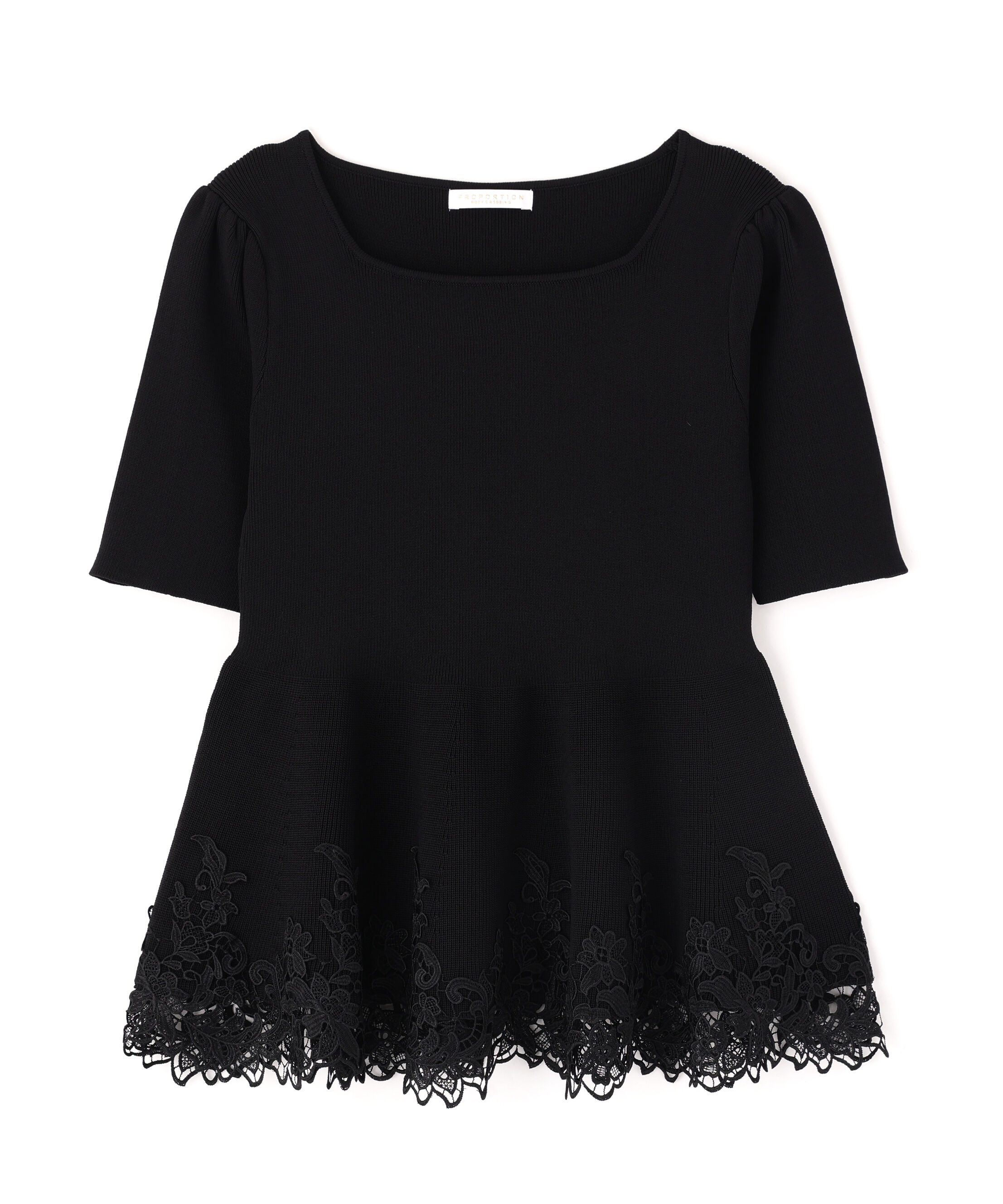 PROPORTION BODY DRESSING「レーストリムペプラムニット 26AW」|ニット・セーター|