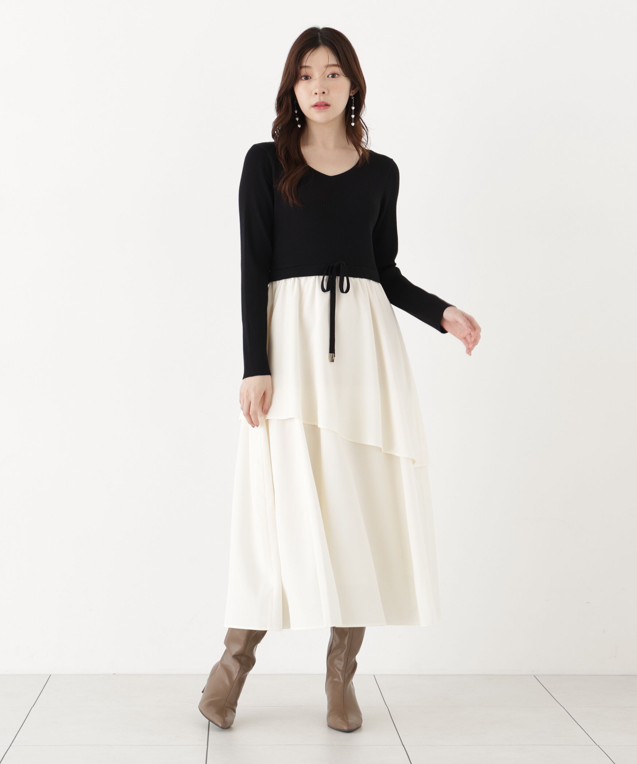 PROPORTION BODY DRESSING「ティアードスカートドッキングワンピース」|ワンピース|