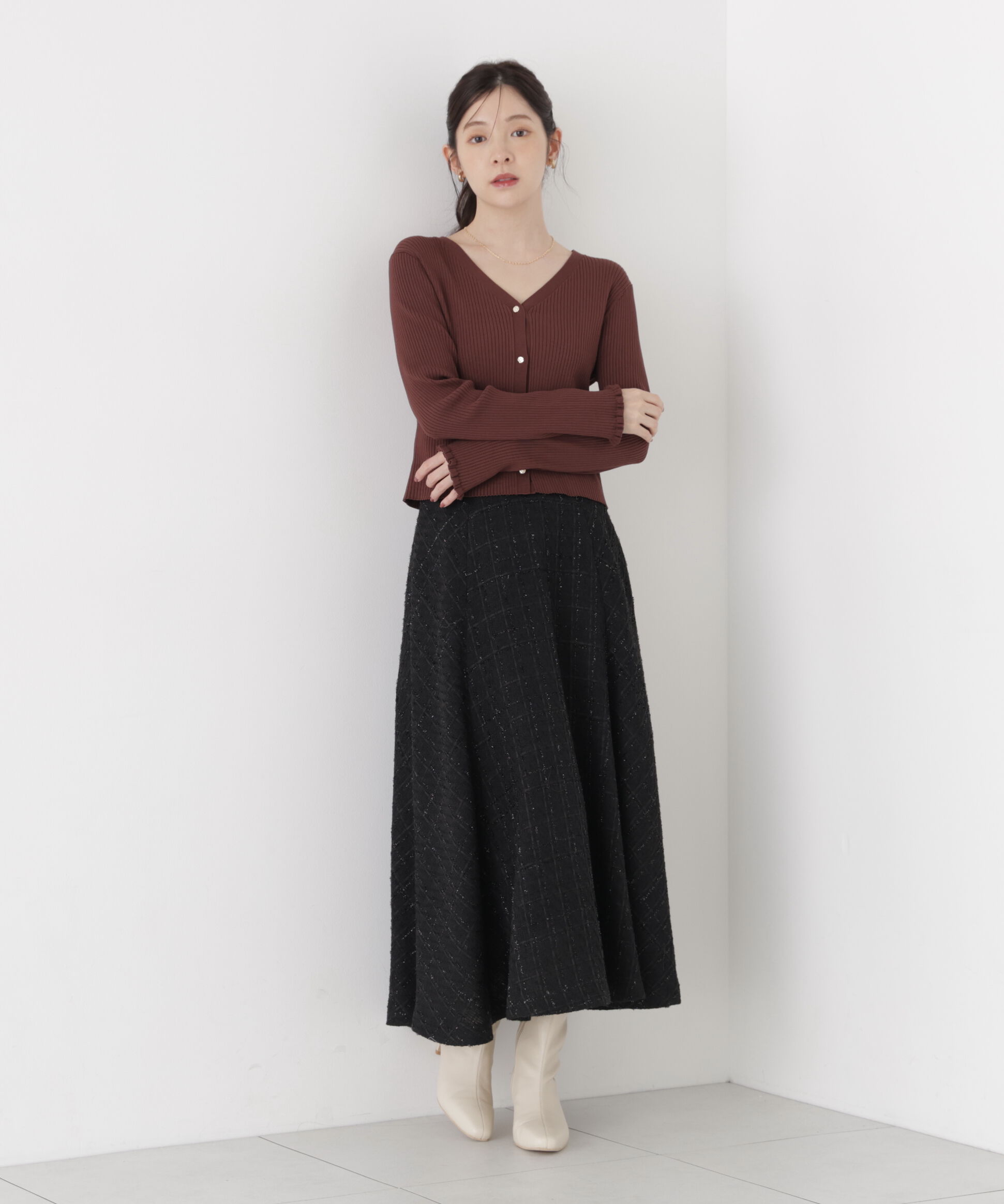 PROPORTION BODY DRESSING「ツイードフレアスカート」|スカート|