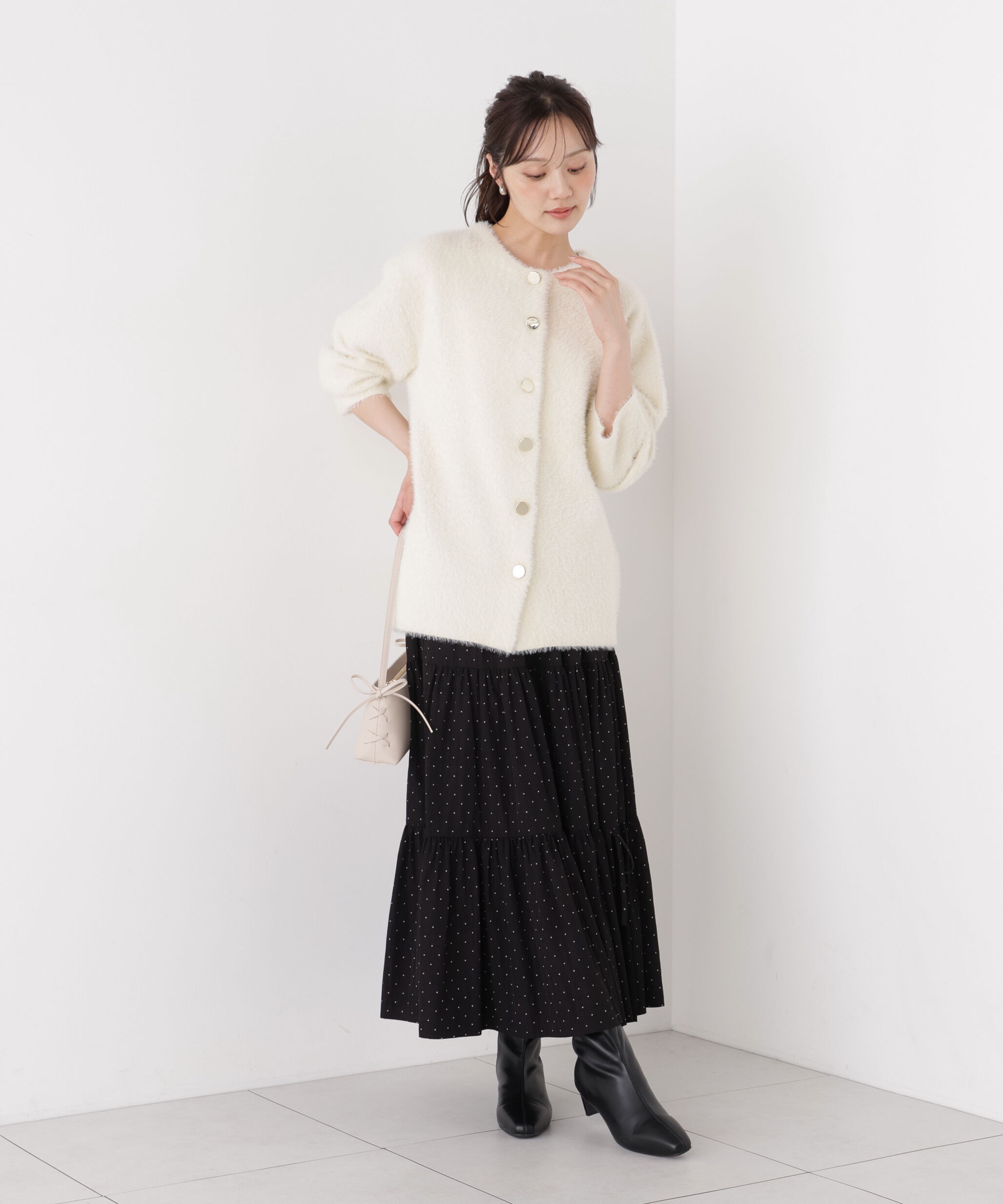 PROPORTION BODY DRESSING「＜加藤栞さん着用＞ドットタフタティアードスカート」|スカート|